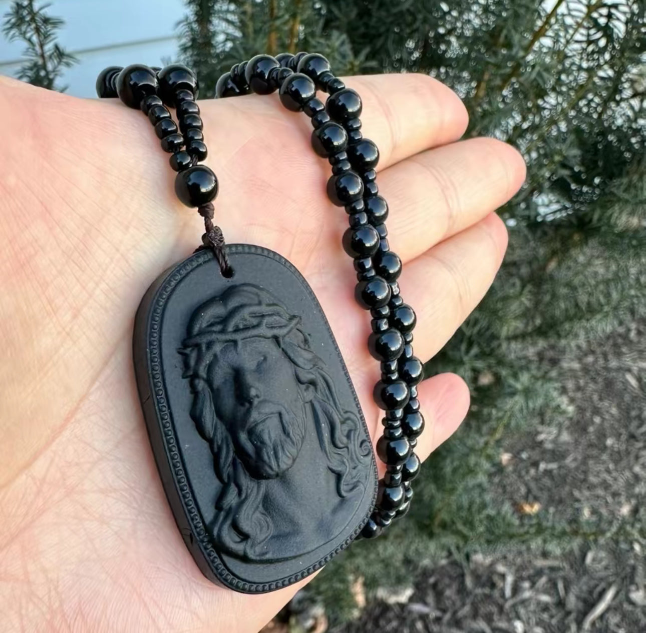 Jesus Necklace Handmade with Beads and
Pendant