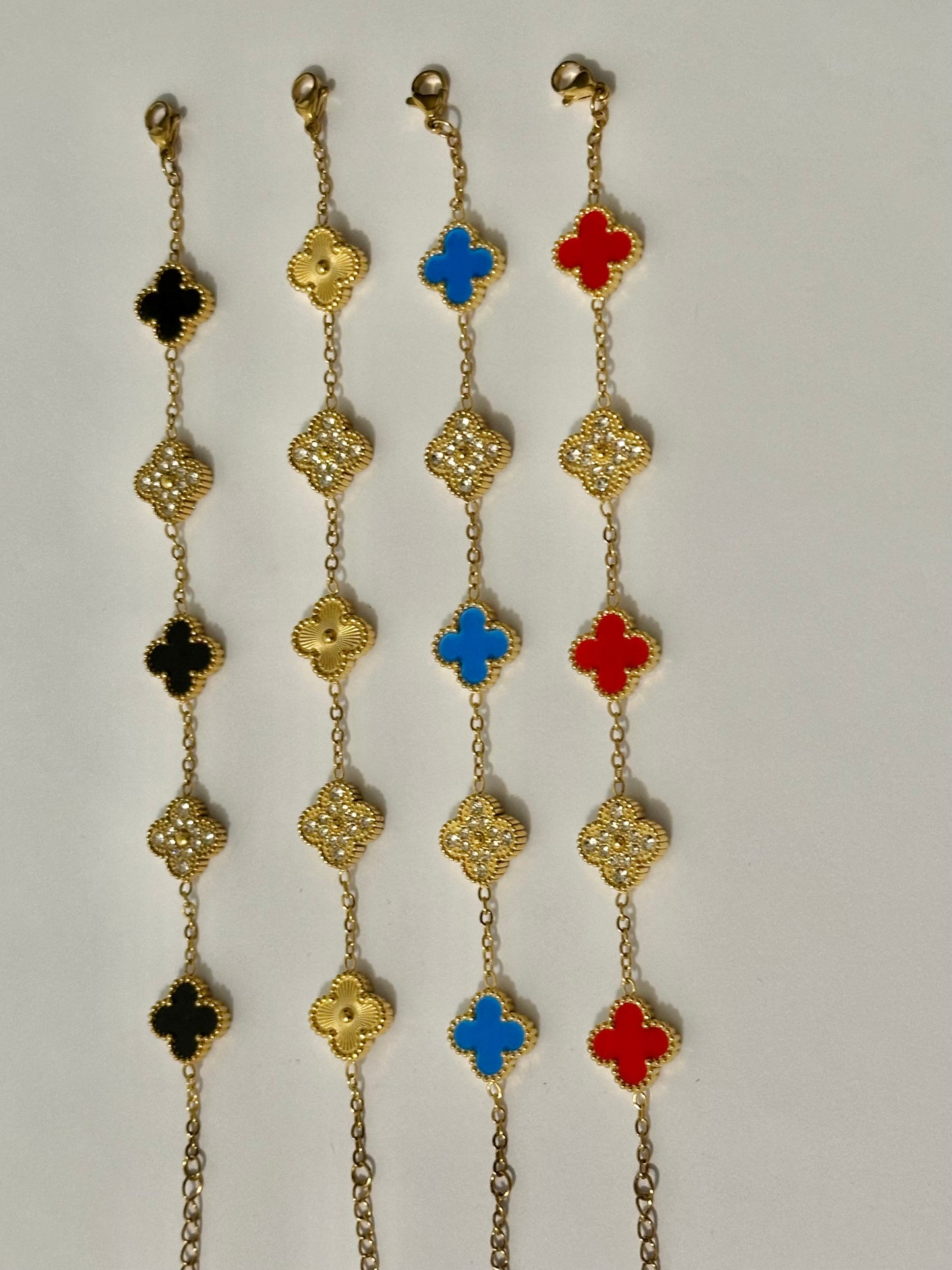 18k Gold Plated Bracelet for Women Four Leaf Lucky Bracelets Jewelry Gifts for Women