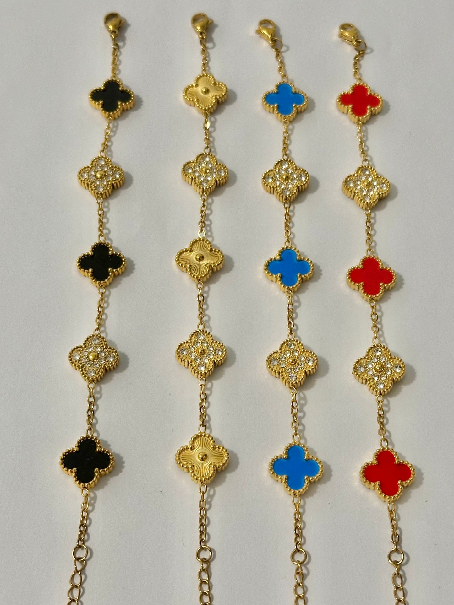 18k Gold Plated Bracelet for Women Four Leaf Lucky Bracelets Jewelry Gifts for Women