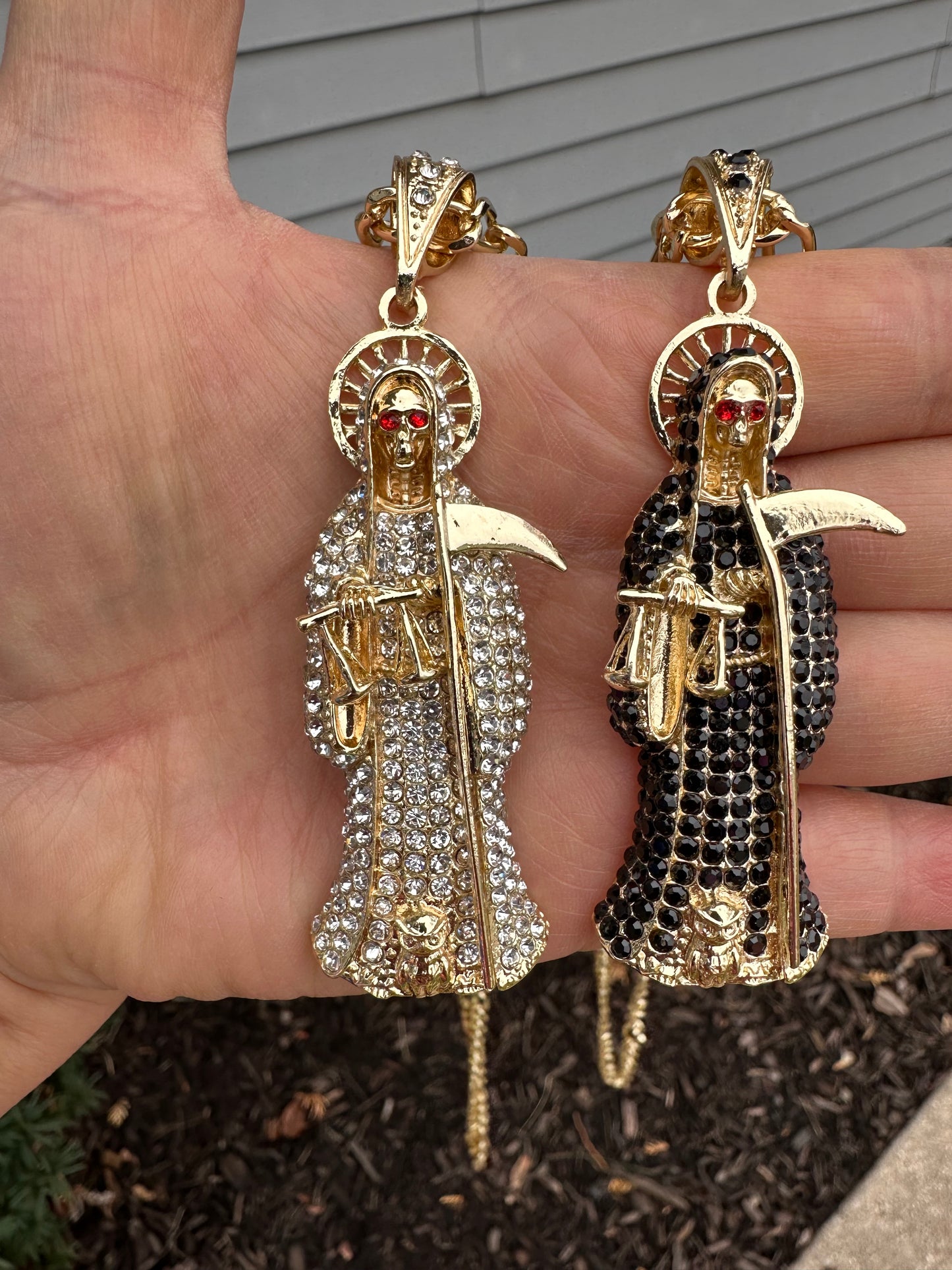 Santa Muerte 24” Gold Plated Necklace