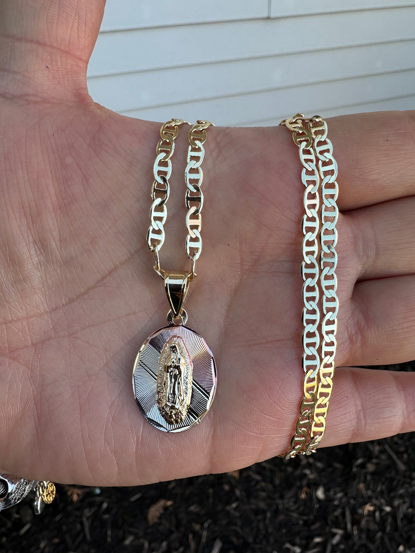 Virgen de Guadalupe gold plated necklace