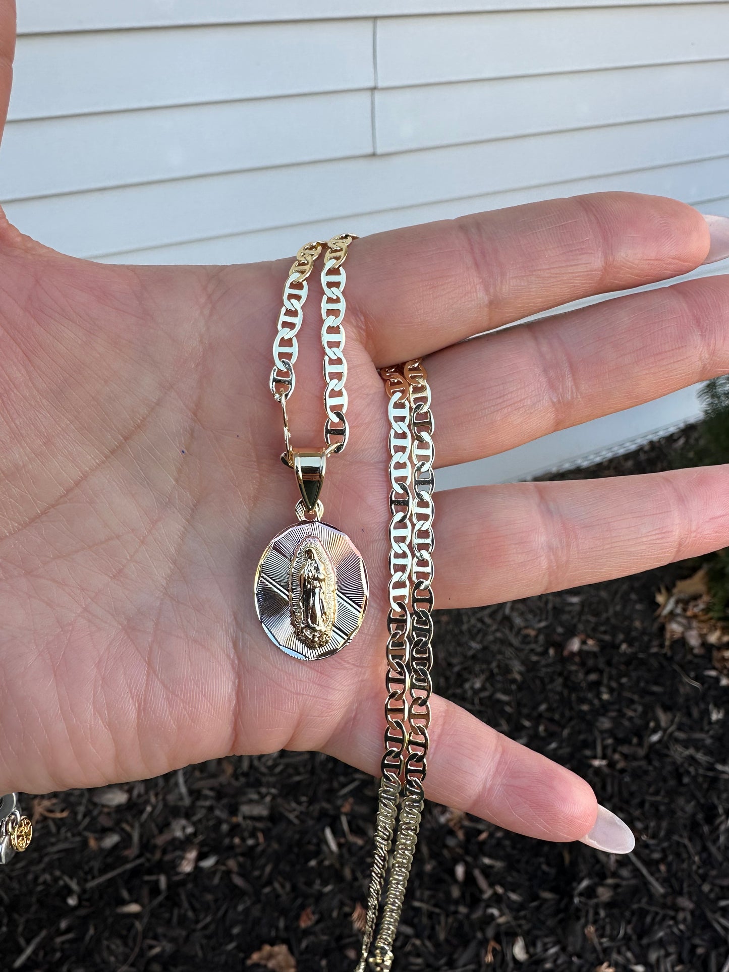 Virgen de Guadalupe gold plated necklace