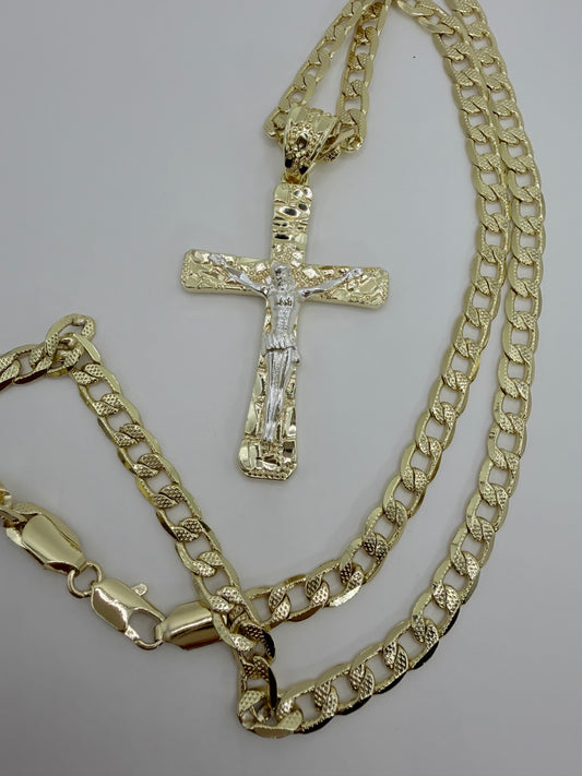 CROSS  new fashion style    gold-plated CUBAN  CHAIN 24"inches fancy design Necklace