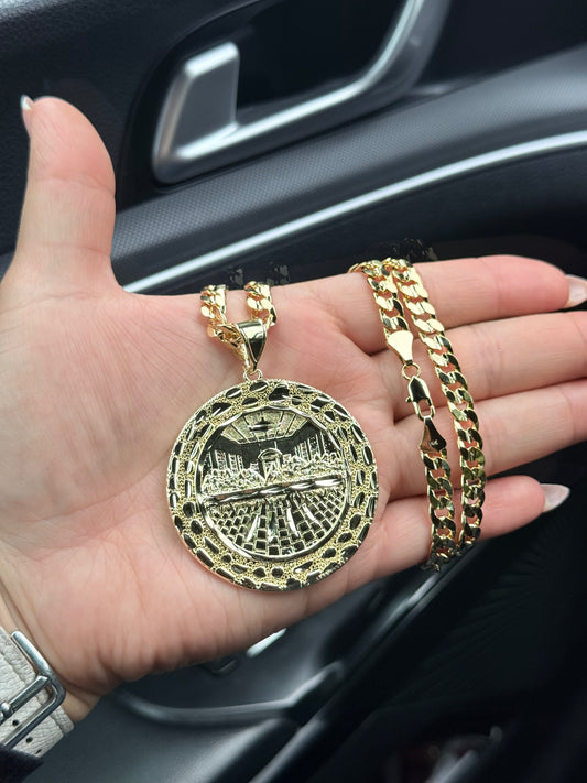 LAST SUPPER 14k Gold Plated  Concave Chain with Detailed Last Supper Pendant for Men and Women Gold Initial Necklace Fashion Necklace 24”